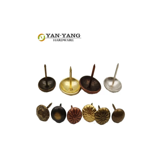 Muebles Yanyang, cabezal de clavo decorativo para sofá, hierro dorado de alta calidad